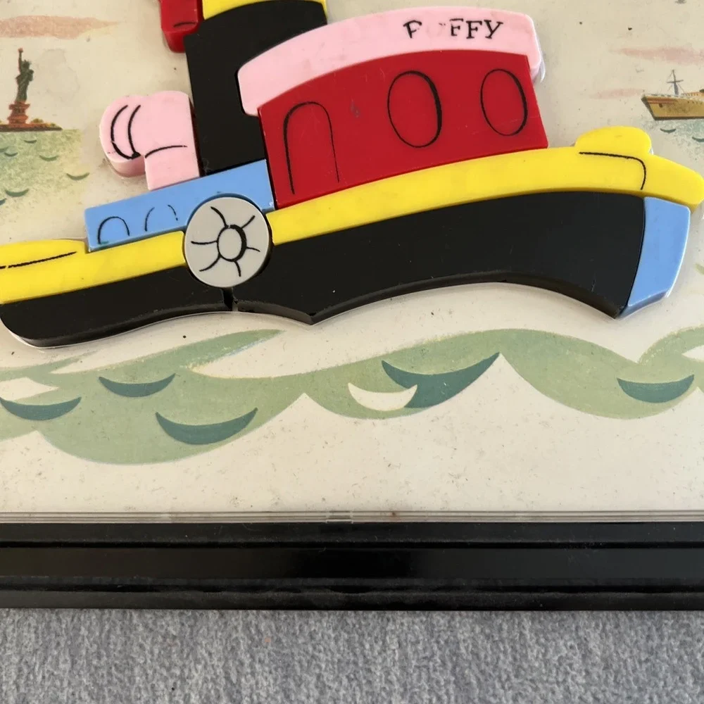 Child Guidance Toys Tugboat Puzzle Vintage 1962 Collectible Wall Art Magnetic
